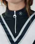 Micky Quarter Zip - Black/White