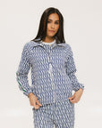 Lyla Jacket - Indigo/White Fa Pattern