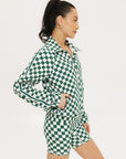 Lyla Jacket - Green/White Checkered