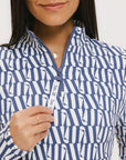 Bea Base Mock - Indigo/White Fa Pattern