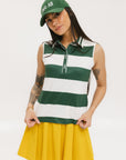 Moore Polo - Green/White Stripes