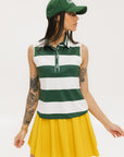 Moore Polo - Green/White Stripes