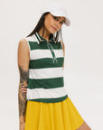 Moore Polo - Green/White Stripes