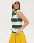 Moore Polo - Green/White Stripes
