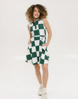 Jordan Dress - Green/White Checkered