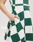 Jordan Dress - Green/White Checkered