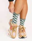 Charlie Crew Sock - Green Checkered