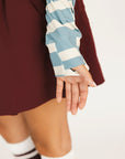 Lottie Mock Neck - Smoke Blue/Angora Fore