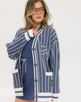 Dot Cardigan - Indigo