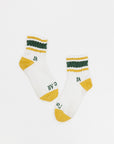 Retro Ankle Sock - Mustard/Green