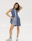 Erin Dress - Pinstripe Indigo