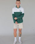 Hamilton Quarter Zip - Green/White