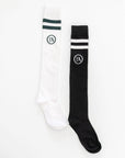 The Shane Knee High Socks - Black/White Stripes