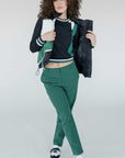 Jackie Moon Vest - Chevron Green