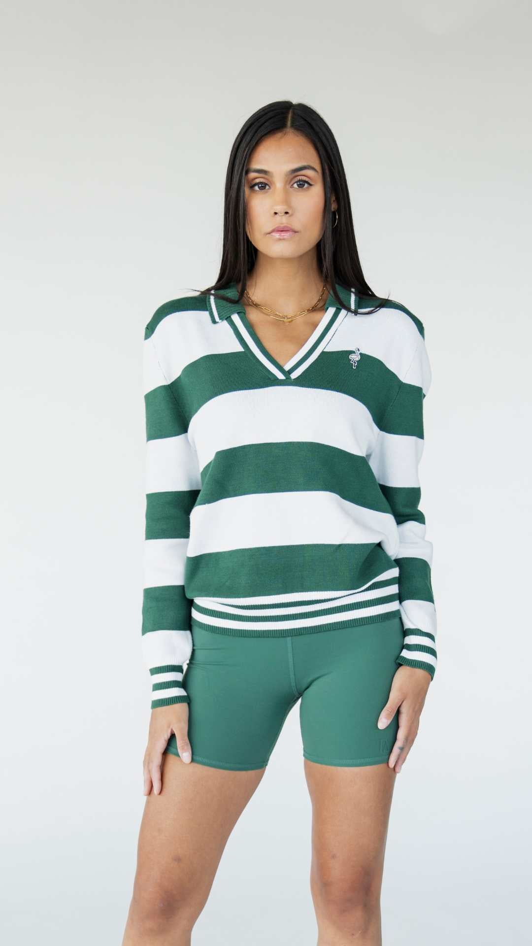 Iris Sweater - Green Stripes