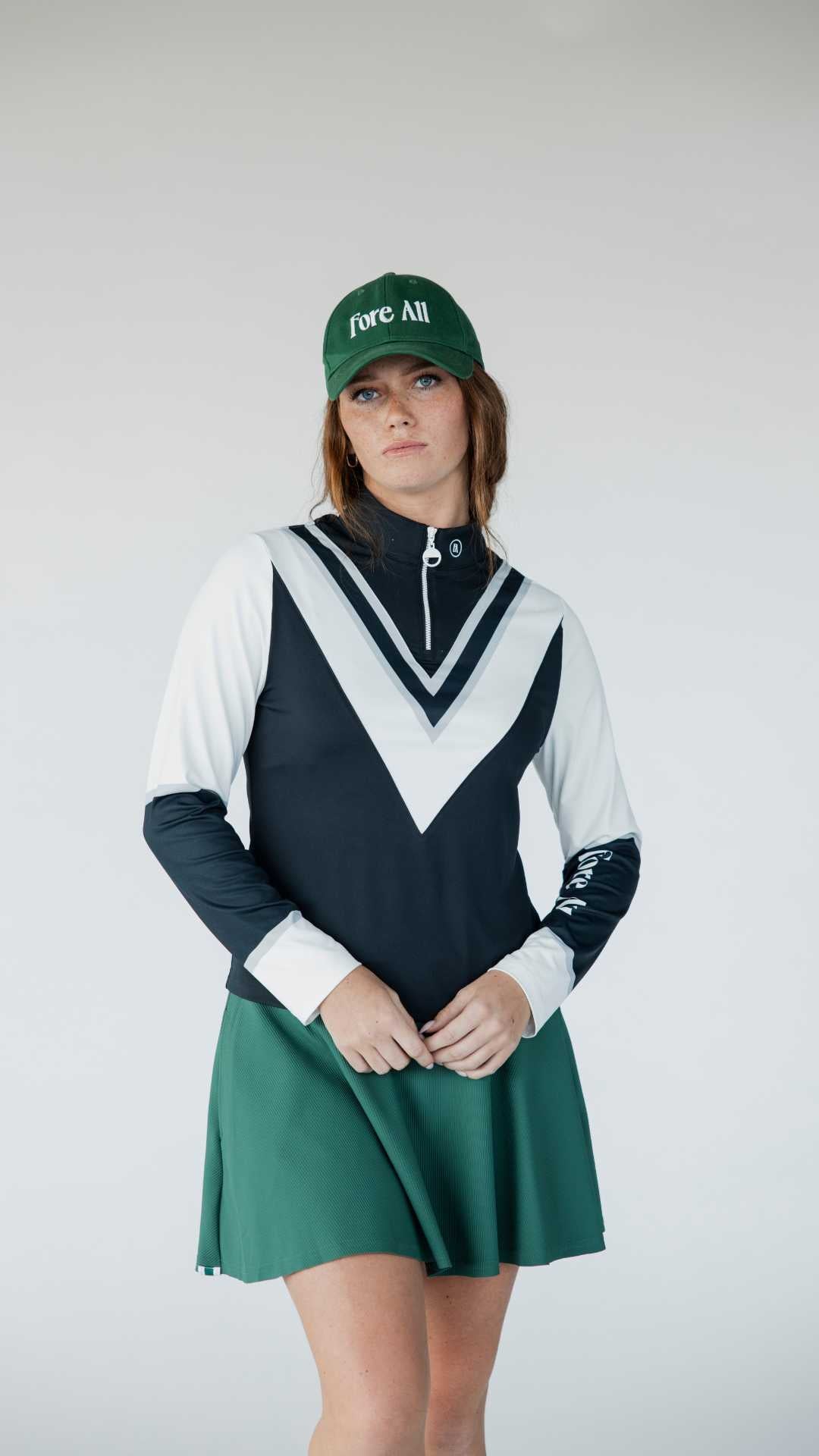 Micky Quarter Zip - Black/White