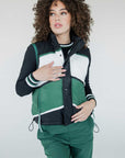 Jackie Moon Vest - Chevron Green