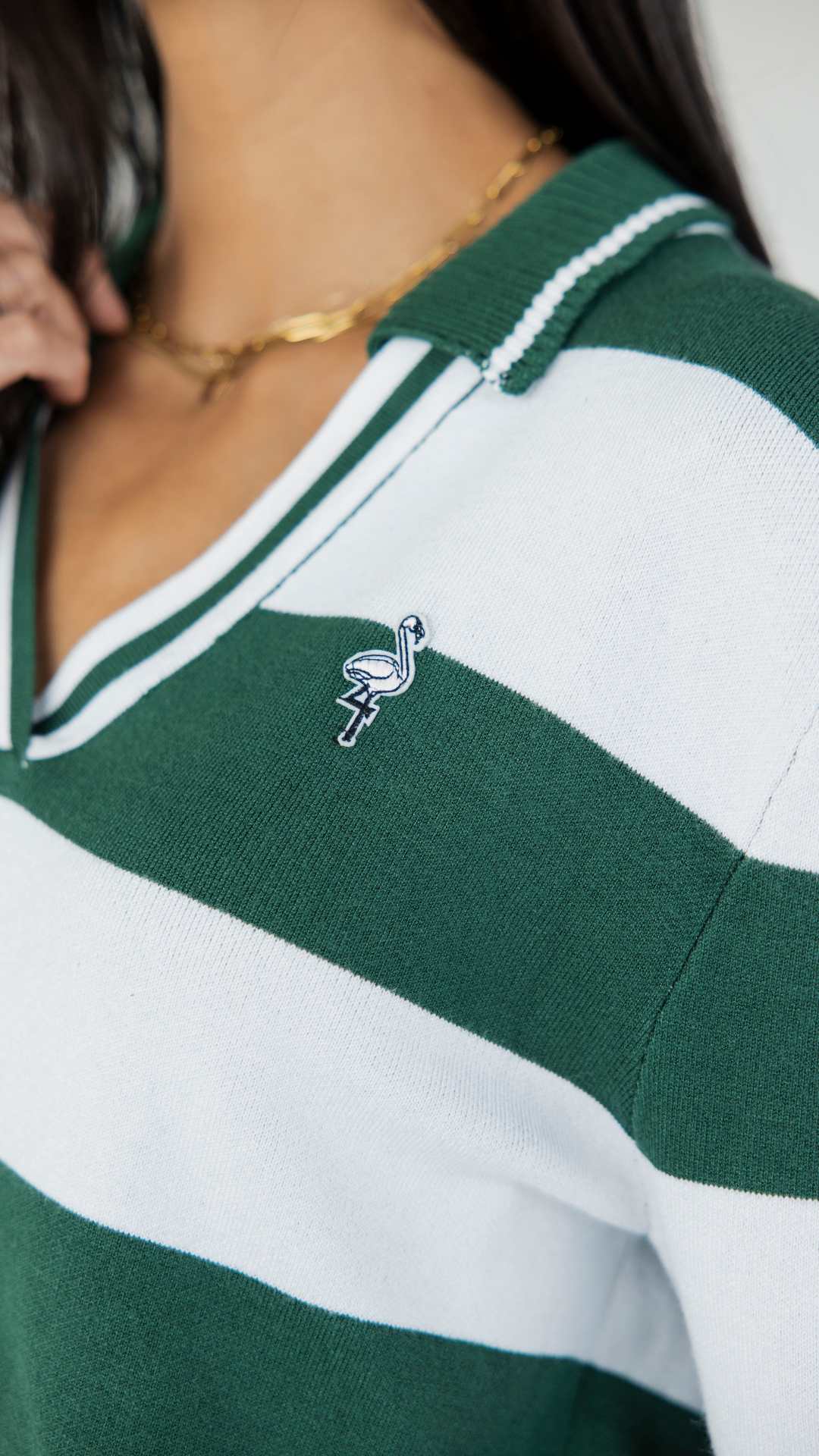 Iris Sweater - Green Stripes