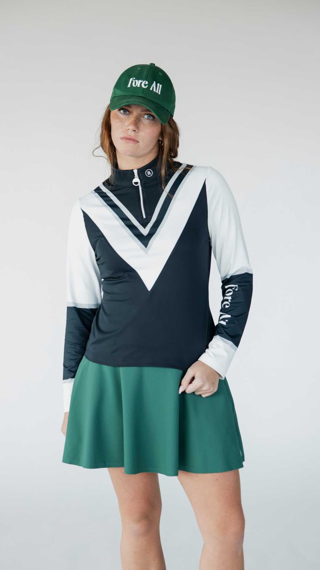 Micky Quarter Zip - Black/White