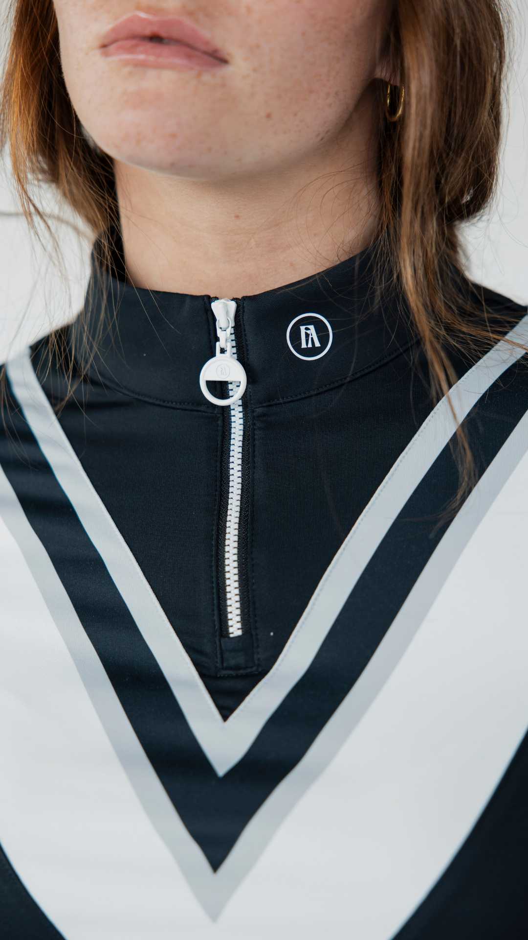 Micky Quarter Zip - Black/White