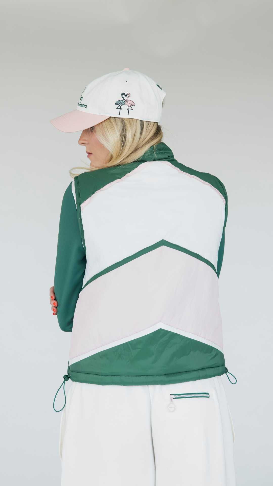 Jackie Moon Vest - Chevron Pink
