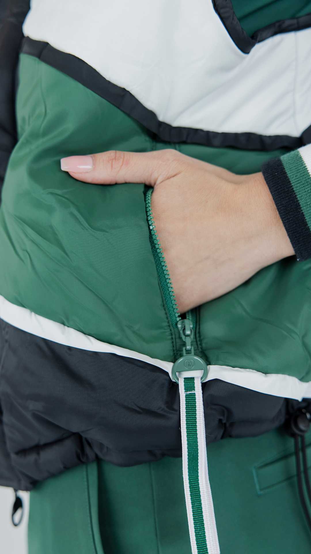 Jackie Moon Vest - Chevron Green