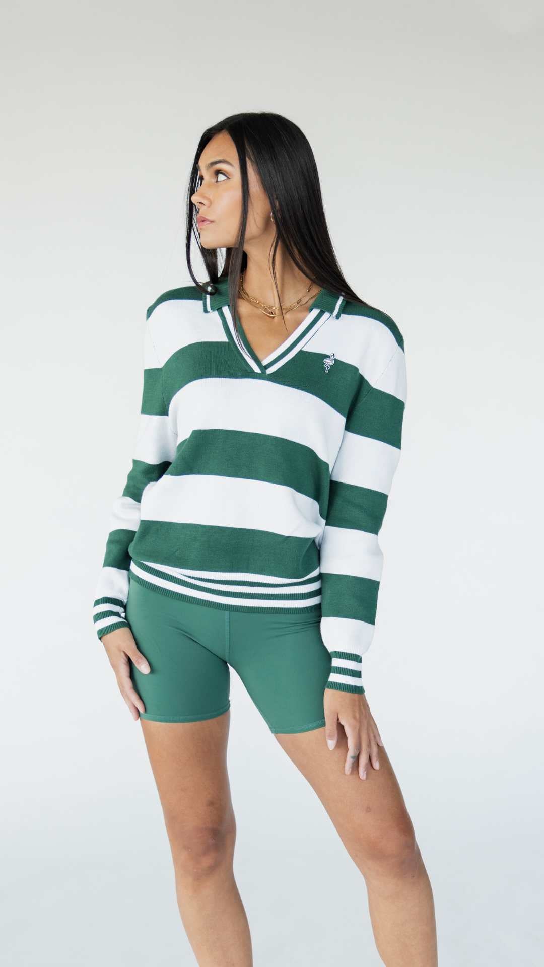 Iris Sweater - Green Stripes