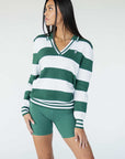 Iris Sweater - Green Stripes