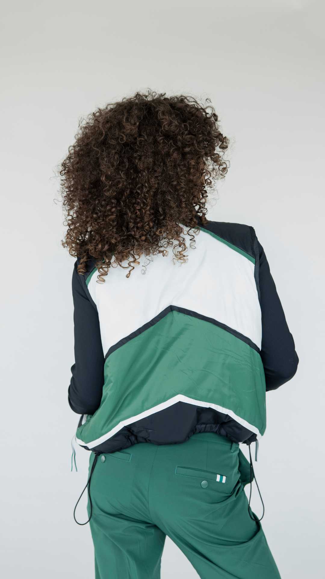 Jackie Moon Vest - Chevron Green