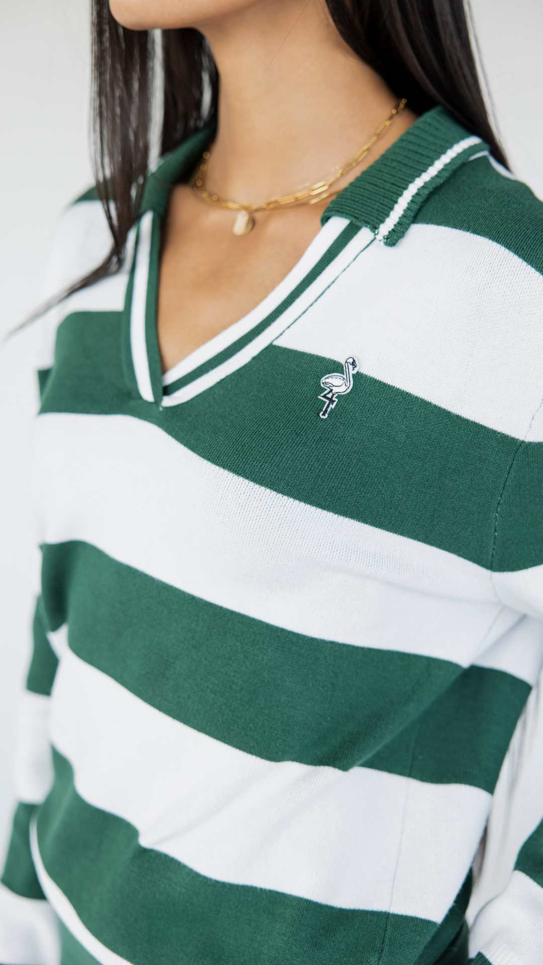 Iris Sweater - Green Stripes