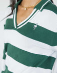 Iris Sweater - Green Stripes