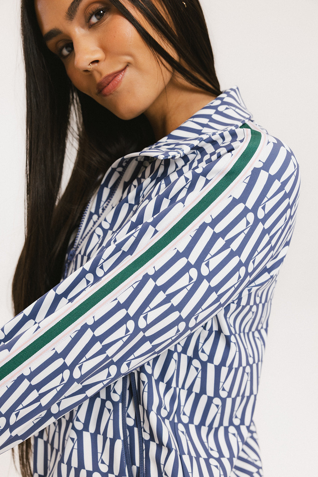 Lyla Jacket - Indigo/White Fa Pattern