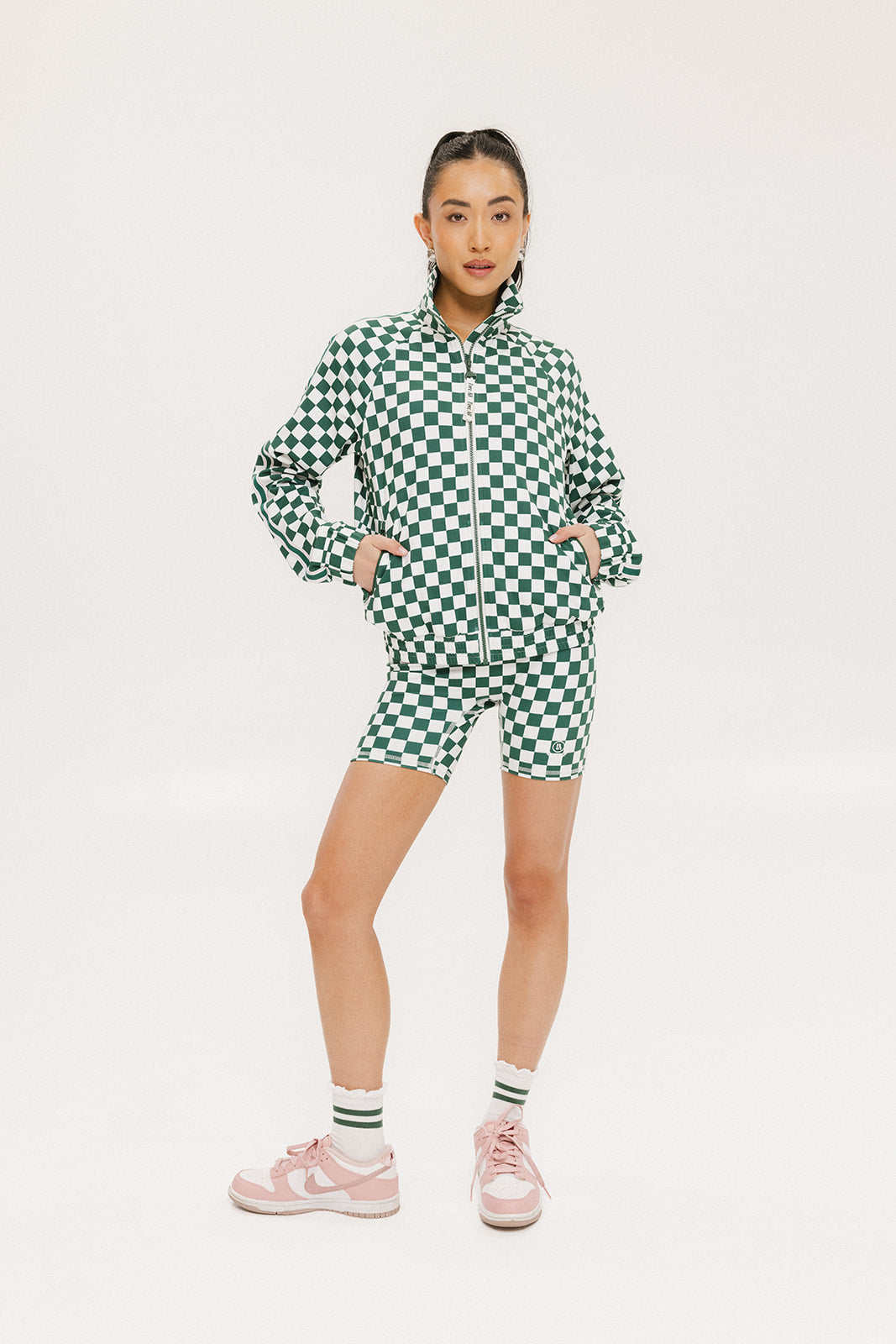 Lyla Jacket - Green/White Checkered