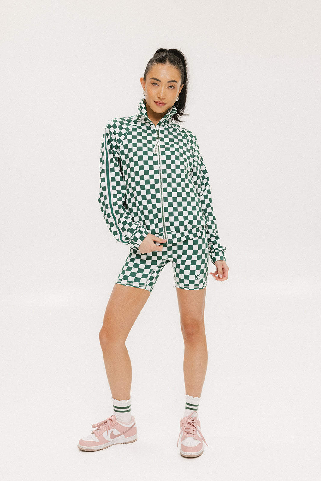Lyla Jacket - Green/White Checkered