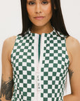 Erin Dress - Green/White Checkered