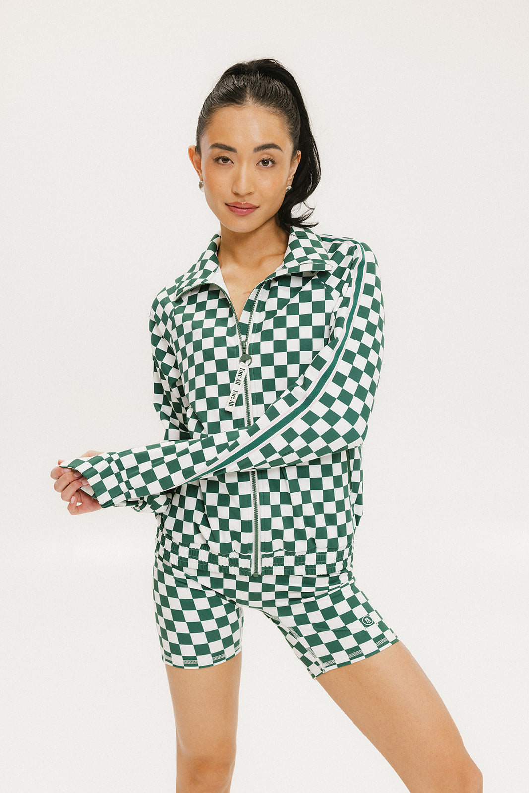 Lyla Jacket - Green/White Checkered