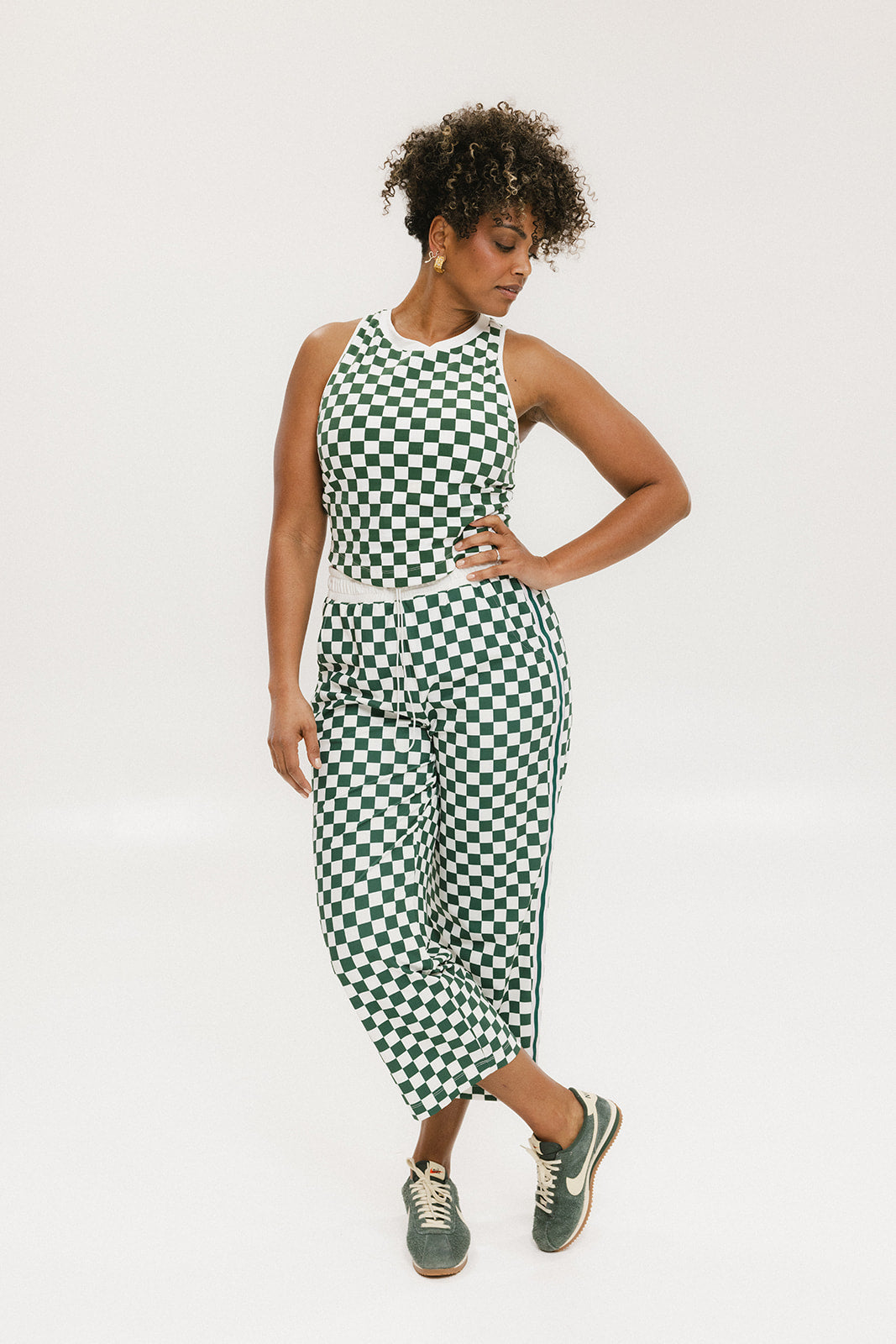 Lillee Tank - Green Checkered