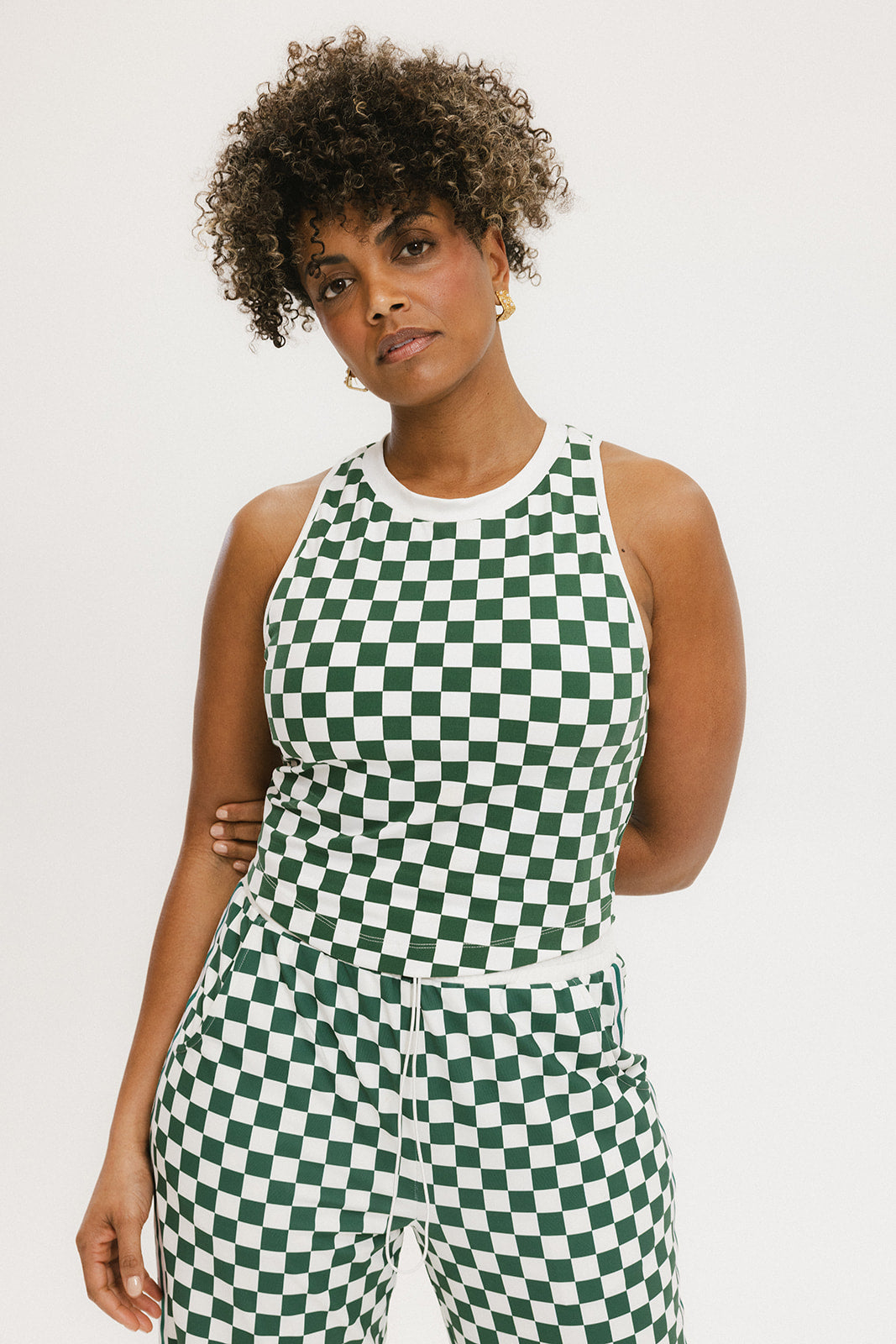 Lillee Tank - Green Checkered