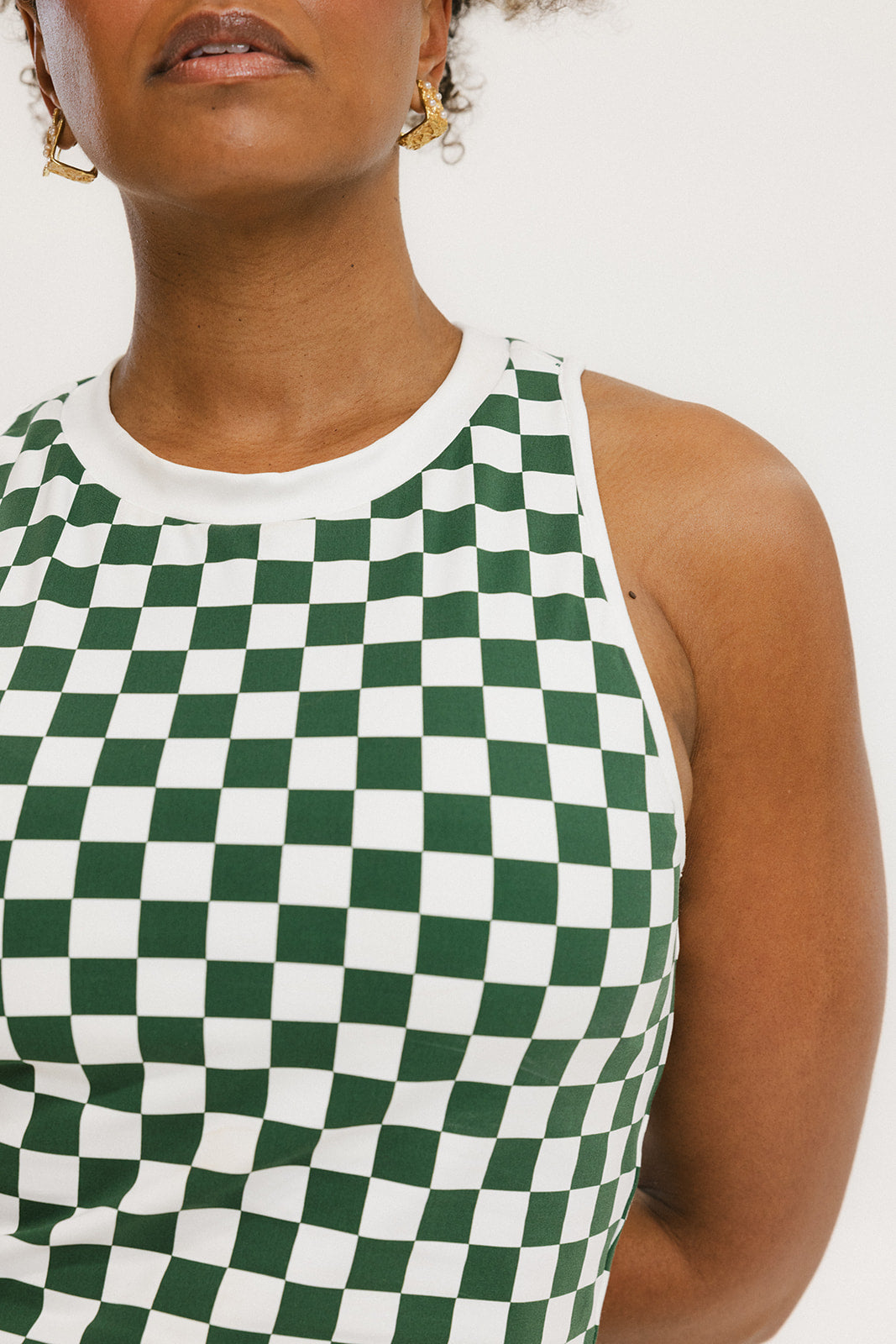 Lillee Tank - Green Checkered