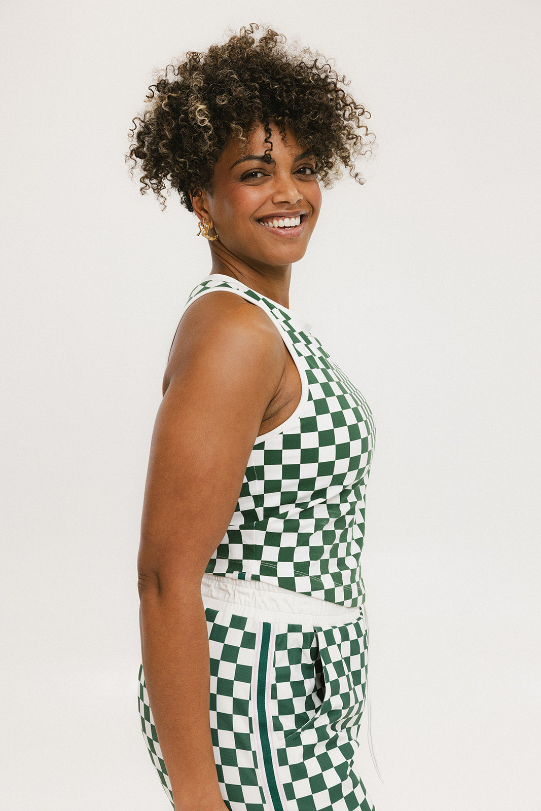 Lillee Tank - Green Checkered