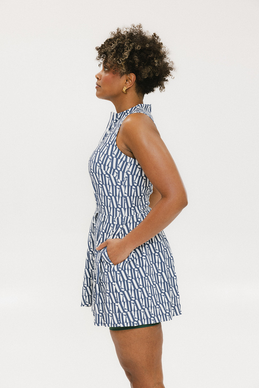 Erin Dress - Indigo/White FA