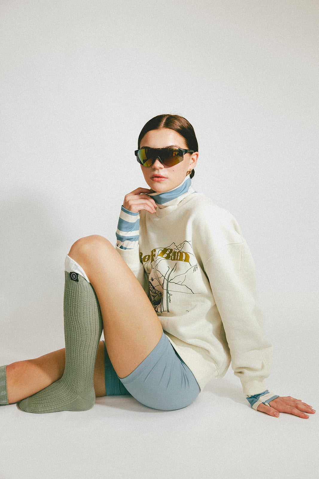 Ski Run Sweatshirt - Sugar/Green