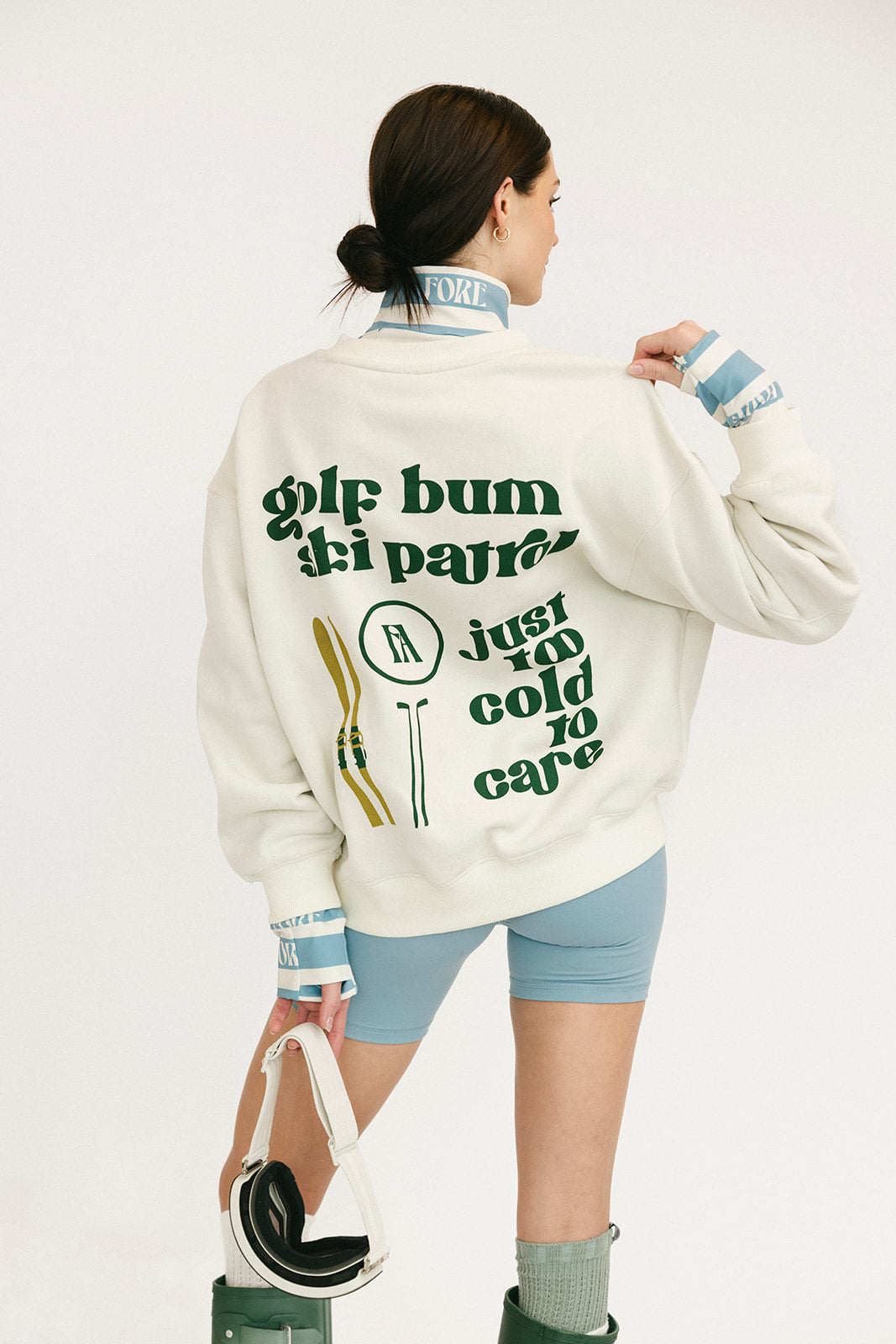 Ski Run Sweatshirt - Sugar/Green