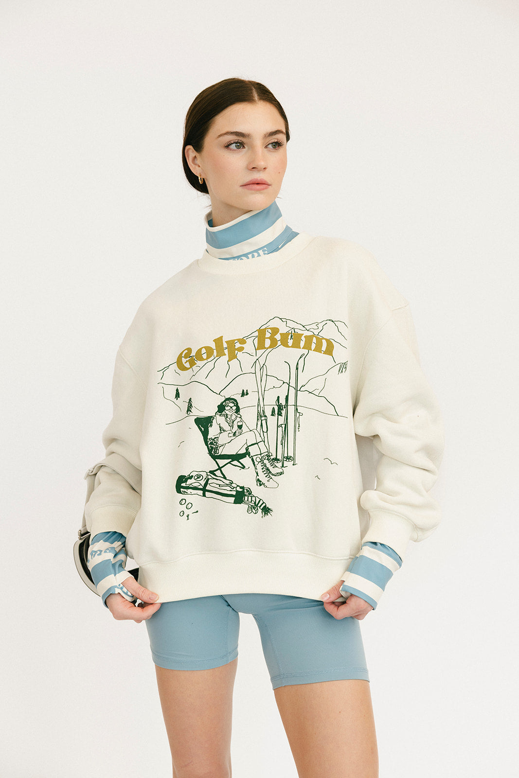 Ski Run Sweatshirt - Sugar/Green