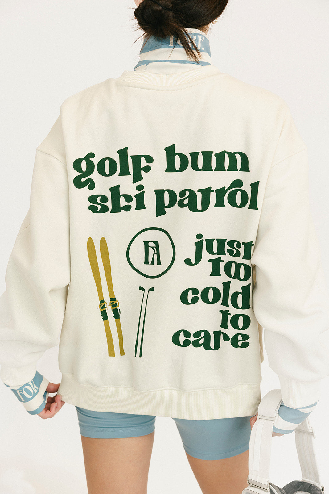 Ski Run Sweatshirt - Sugar/Green