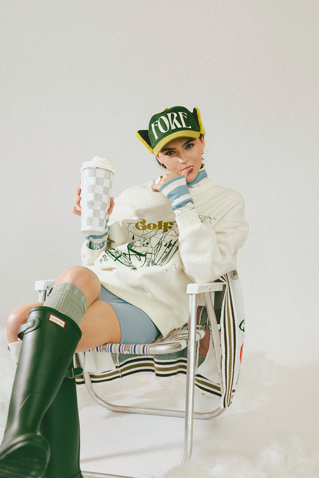 Ski Run Sweatshirt - Sugar/Green