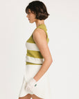Sailor Sweater Vest - Avo/Sugar Stripes