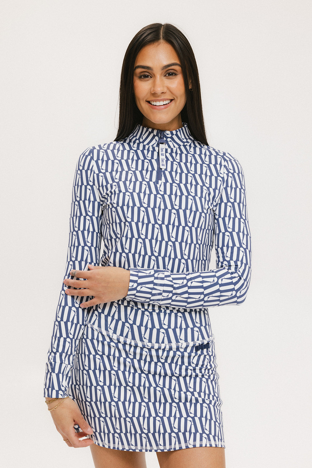 Bea Base Mock - Indigo/White Fa Pattern