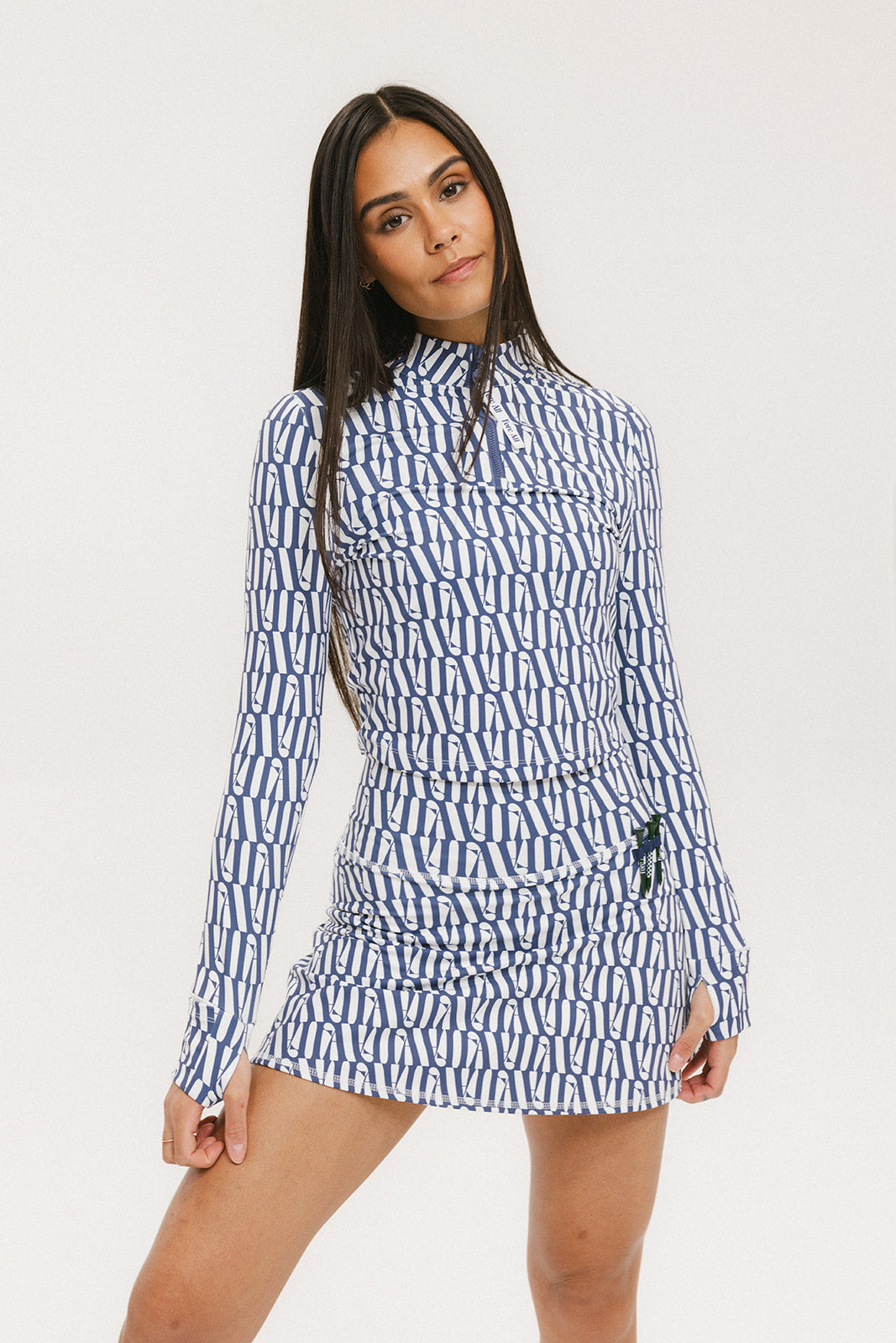 Bea Base Mock - Indigo/White Fa Pattern