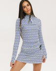 Bea Base Mock - Indigo/White Fa Pattern